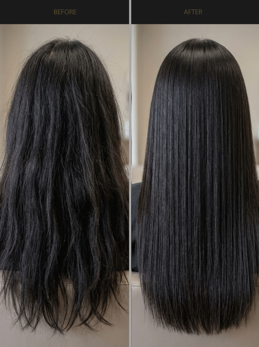 Straight but frizzy hair